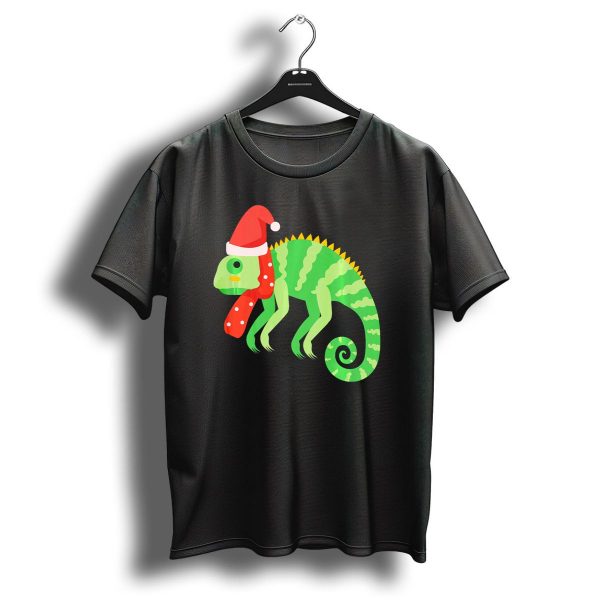 Christmas Iguana Santa Hat Merry Festive Green Reptile T Shirt 1 t shirt 1