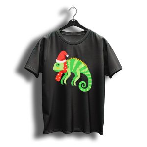 Christmas Iguana Santa Hat Merry Festive Green Reptile T-Shirt