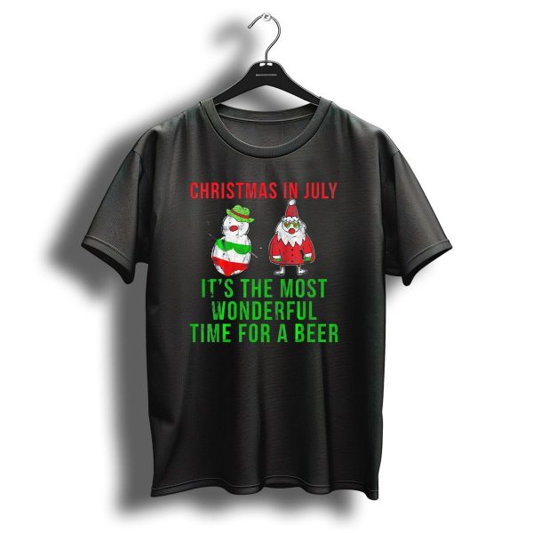 Christmas In July Its The Most Wonderful Time For A Beer T Shirt 1 t shirt 1