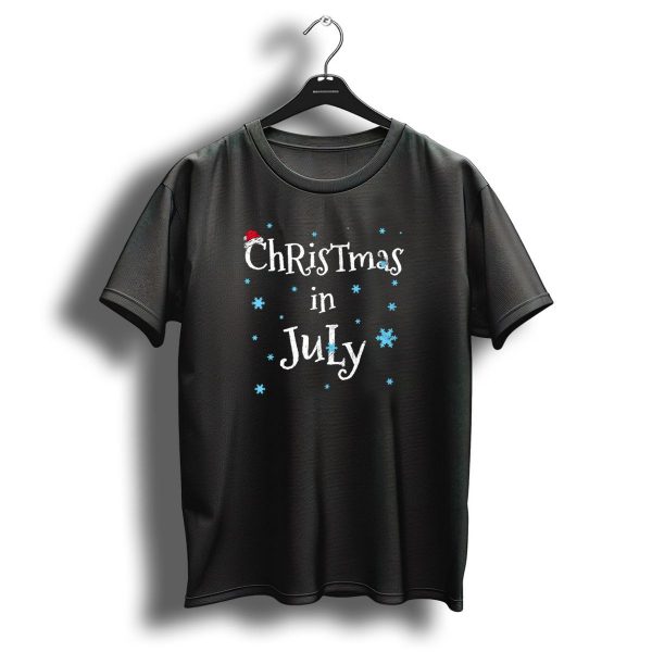 Christmas In July Santa Hat Snowflakes T Shirt 1 t shirt 1