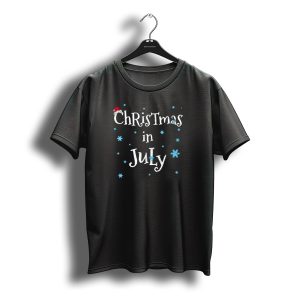 Christmas In July Santa Hat Snowflakes T-Shirt