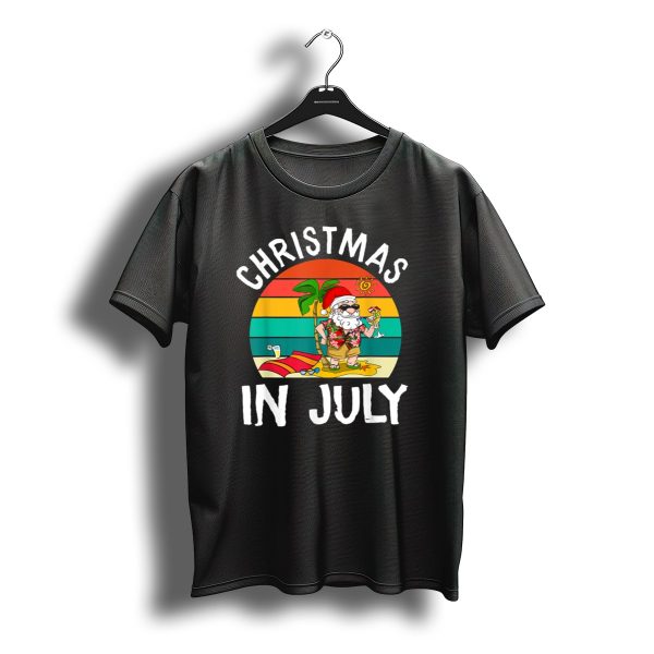 Christmas In July Santa Hawaiian Summer Beach Vibes T Shirt t shirt 1