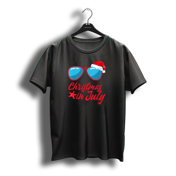 Christmas In July Santa Sunglasses Red Hat T Shirt t shirt 1