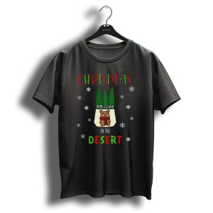 Christmas In The Desert Cacti Bear Snowflakes T Shirt