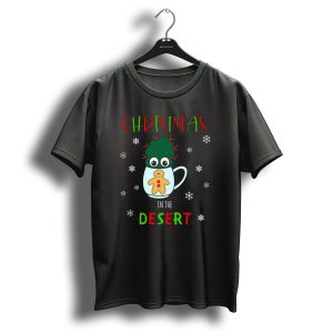 Christmas In The Desert Small Cactus With Red Green Mug Gingerbread Snowflakes T-Shirt