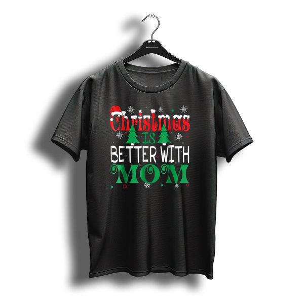Christmas Is Better With Mom Santa Icons And Snowflakes T Shirt t shirt 1