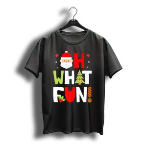Christmas Kids Boys Oh What Fun Santa Xmas Tree T-Shirt