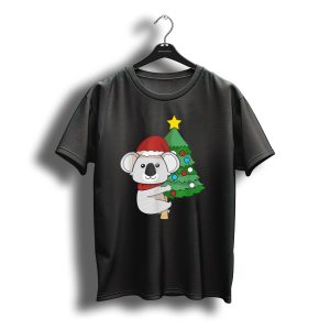 Christmas Koala Bear Holiday With Festive Tree And Santa Hat T-Shirt