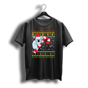 Christmas Koala Bear Santa Fa La La Candy Cane Ugly T-Shirt