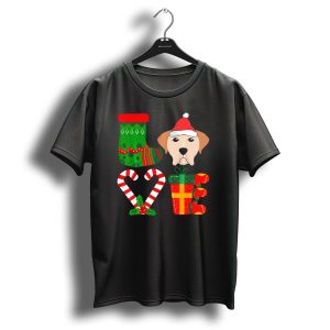 Christmas Labrador Retriever Holiday Stocking Santa Hat Candy Cane Present T Shirt