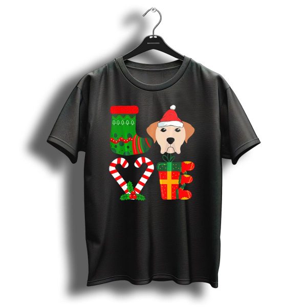 Christmas Labrador Retriever Holiday Stocking Santa Hat Candy Cane Present T Shirt 1 t shirt 1