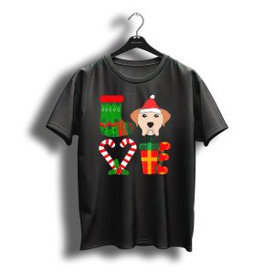 Christmas Labrador Retriever Holiday Stocking Santa Hat Candy Cane Present T-Shirt