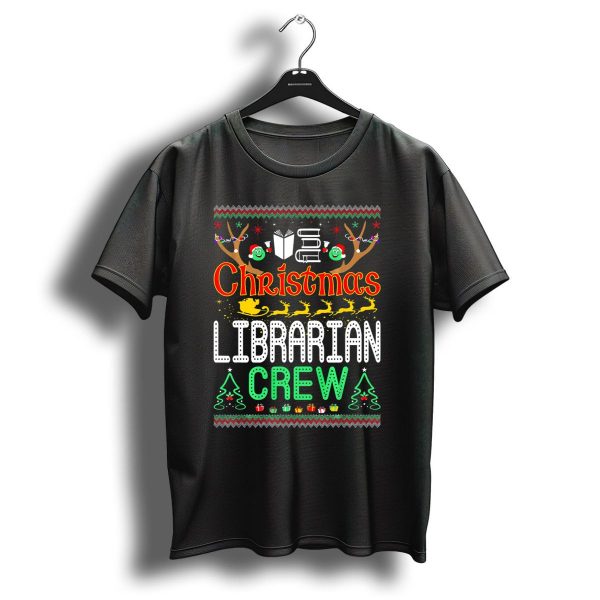 Christmas Librarian Crew Reindeer Book Elves Holiday T Shirt 1 t shirt 1