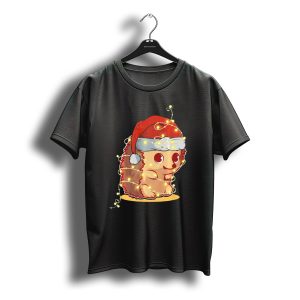 Christmas Lights Hedgehog Santa Hat Festive T-Shirt