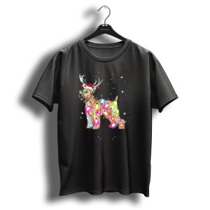 Christmas Lights Soft Coated Wheaten Terrier Santa Hat Antlers Snowflakes T Shirt