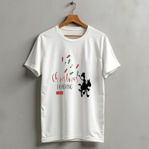 Christmas Loading Cowboy Silhouette With Festive Lights T Shirt 1