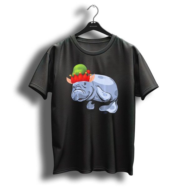 Christmas Manatee In Santas Elf Hat T Shirt 1 t shirt 1