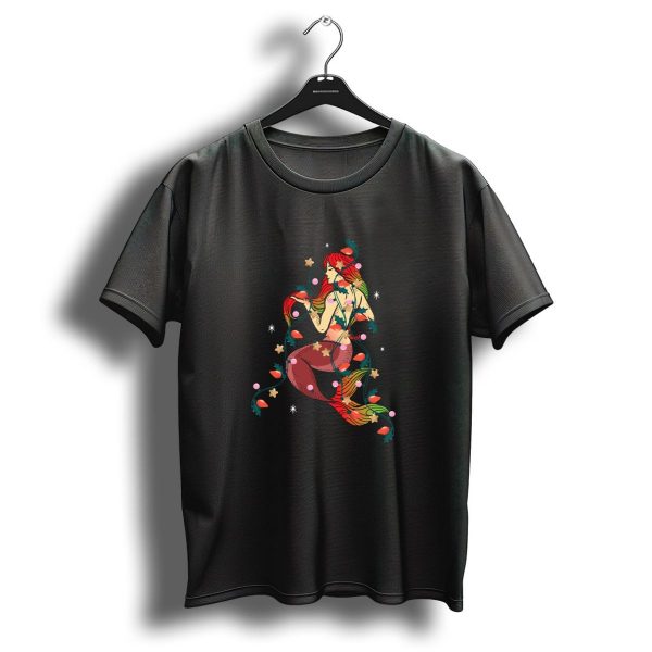 Christmas Mermaid Cute Holiday Lights Stars T Shirt 1 t shirt 1