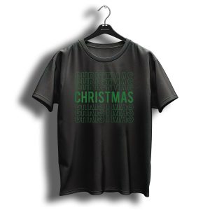 Christmas Mirror Festive Repeated Text T Shirt