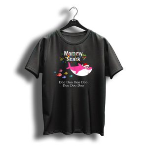 Christmas Mommy Shark Santa Hat Lights Doo Doo Doo T-Shirt