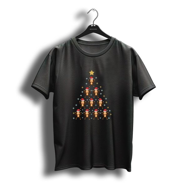 Christmas Monkeys Santa Hat Tree Snowflakes Star T Shirt t shirt 1