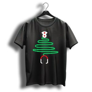 Christmas Nurse Doctor Hospital Stethoscope Tree X Mas T-Shirt