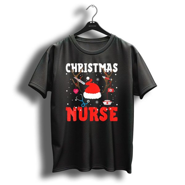 Christmas Nurse Hat Antlers Stethoscope Syringe Ornaments T Shirt 1 t shirt 1
