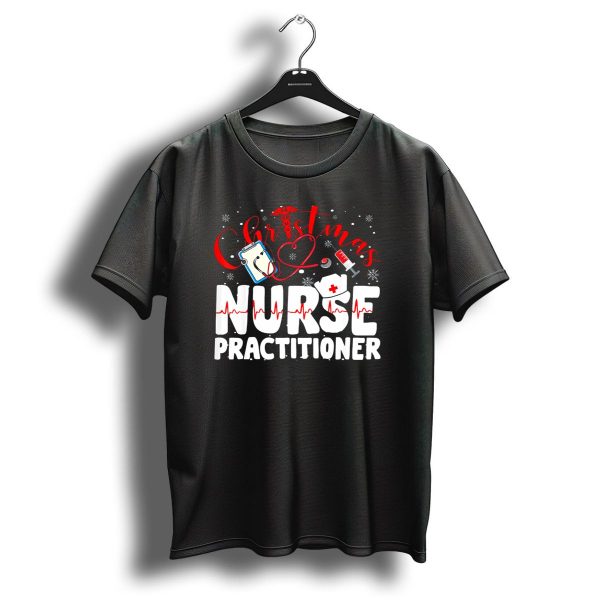 Christmas Nurse Practitioner Funny Nurse Clipboard Syringe Snowflakes T Shirt 1 t shirt 1