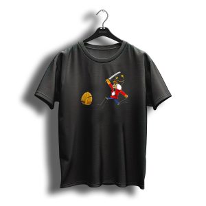 Christmas Nutcracker Chasing Walnut With Sword And Santa Hat T-Shirt