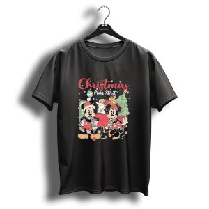 Christmas On Main Street With Mickey And Minnie Disney Holiday T Shirt