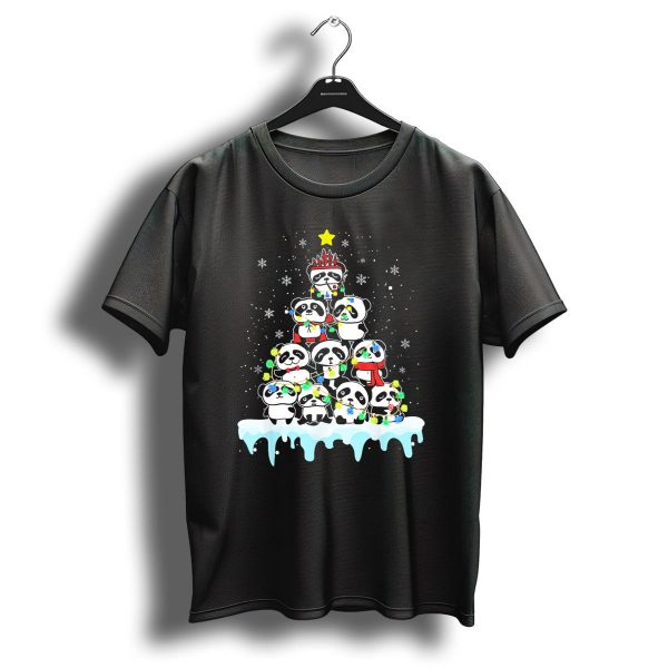 Christmas Panda Ornament Tree With Festive Decoration T Shirt 1 t shirt 1