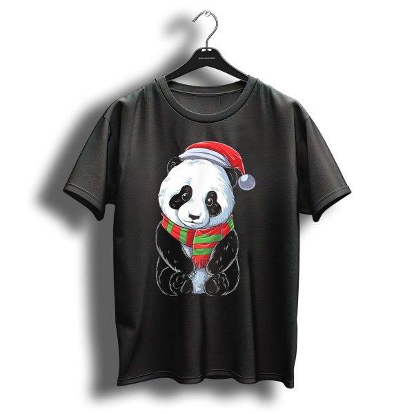 Christmas Panda Santa Hat Pandas Festive Scarf T Shirt 1 t shirt 1
