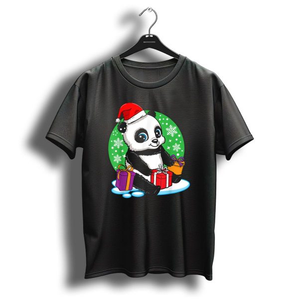 Christmas Panda With Gifts And Snowflakes For Animal Lovers Winter Vacation T Shirt 1 t shirt 1