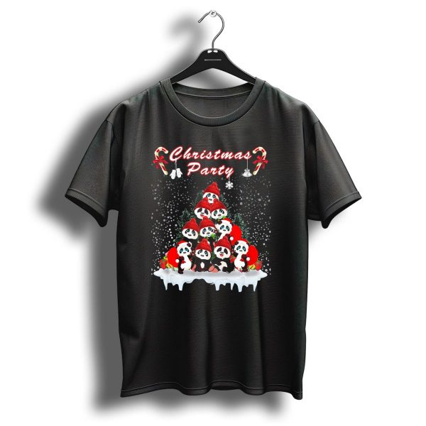 Christmas Party Festive Panda Gathering T Shirt 1 t shirt 1