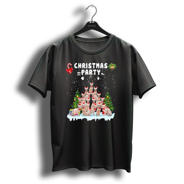Christmas Party Funny Sphynx Cat Xmas T Shirt 1 t shirt 1