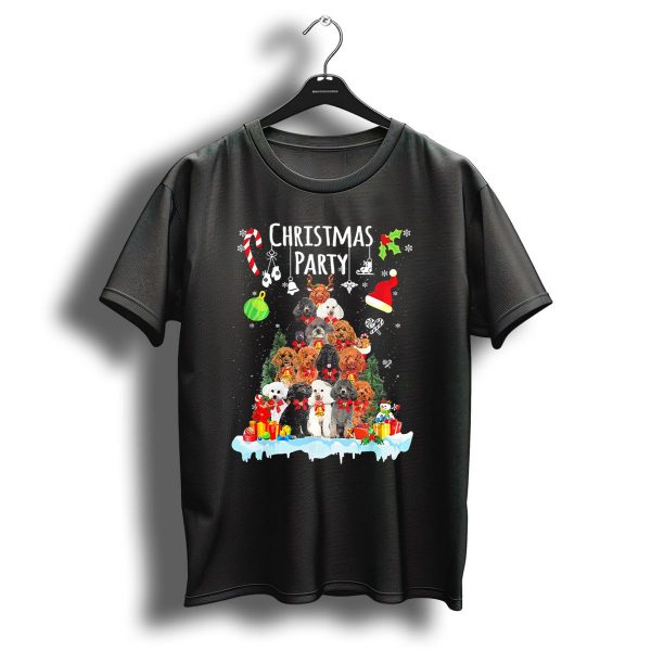 Christmas Party Poodle Funny Xmas Dog Co Holiday T Shirt 1 t shirt 1