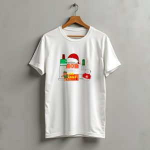 Christmas Pharmacy Technician Santa Hat Pill Bottles Gingerbread Snowman T-Shirt