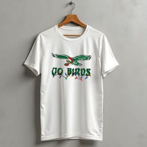 Christmas Philly Eagles Santa Go Birds Holiday Lights T Shirt