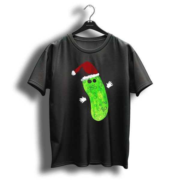 Christmas Pickle Wearing Santa Hat T Shirt 1 t shirt 1