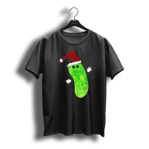 Christmas Pickle Wearing Santa Hat T-Shirt