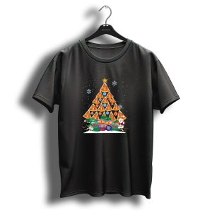 Christmas Pizza Tree With Slices And Snowflakes For Pizza Lovers T-Shirt