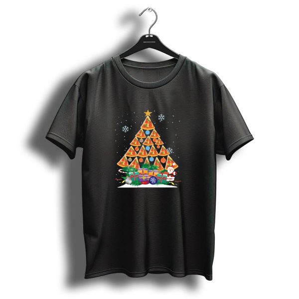 Christmas Pizza Tree With Slices And Snowflakes For Pizza Lovers T Shirt 1 t shirt 1