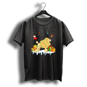 Christmas Poodle With Lights And Gifts T Shirt