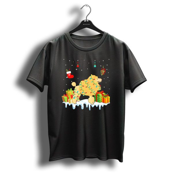 Christmas Poodle With Lights And Gifts T Shirt 1 t shirt 1