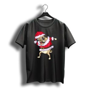 Christmas Pug Dabbing In Santa T-Shirt
