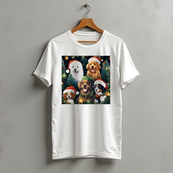 Christmas Puppies Santa Hats Winter Holiday Puppy T Shirt t shirt 1 1