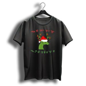 Christmas Reindeer Santa Hat American Sign Language Asl T Shirt