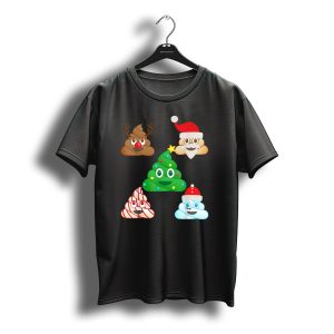 Christmas Reindeer Snowman Tree Santa Poop Emoji Emoticon T-Shirt