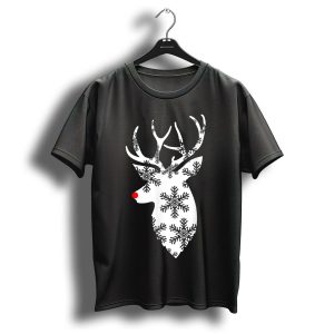 Christmas Reindeer Stag Snowflake T Shirt