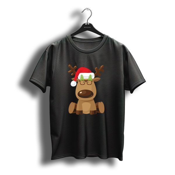 Christmas Reindeer Teddy With Santa Hat And Glasses T Shirt t shirt 1
